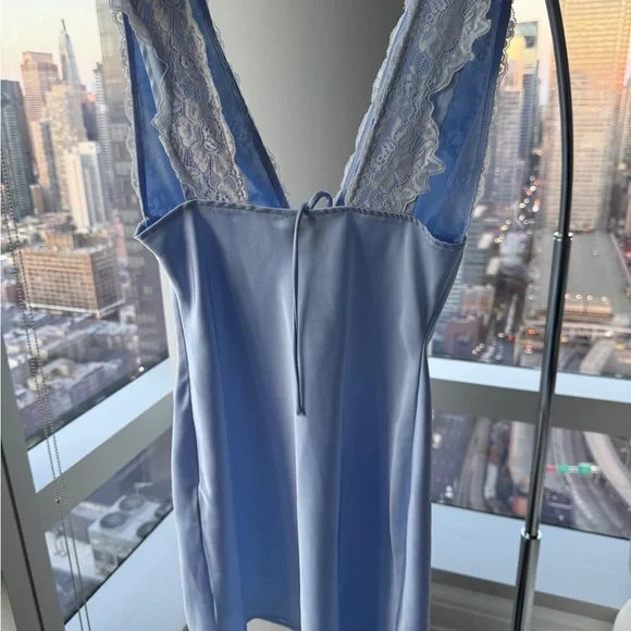 Princess Polly Light Blue Lace Chemise - Picture 2 of 4